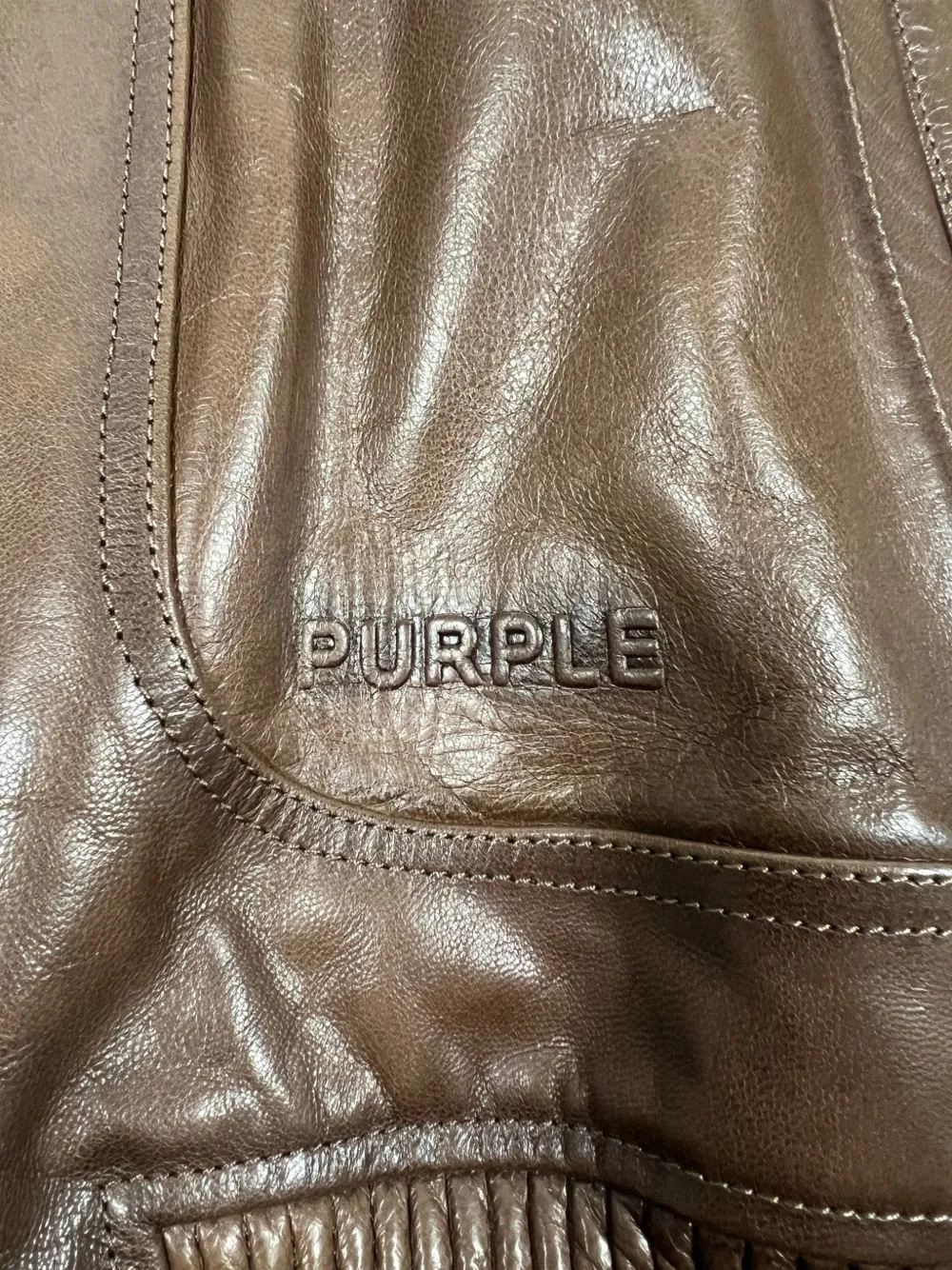 Purple Brand zip-fastening distressed leather jacket Bruin