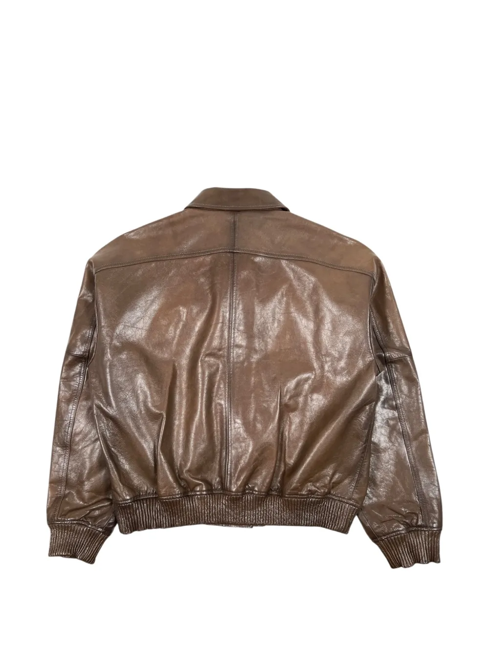 Purple Brand zip-fastening distressed leather jacket Bruin
