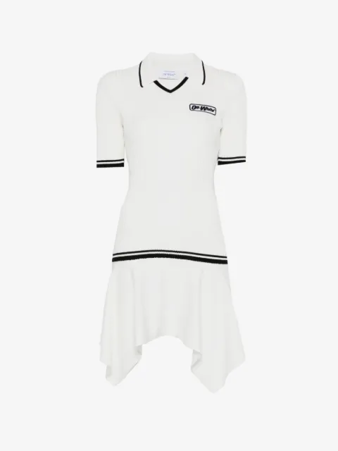 Off-White V-neck ribbed mini dress