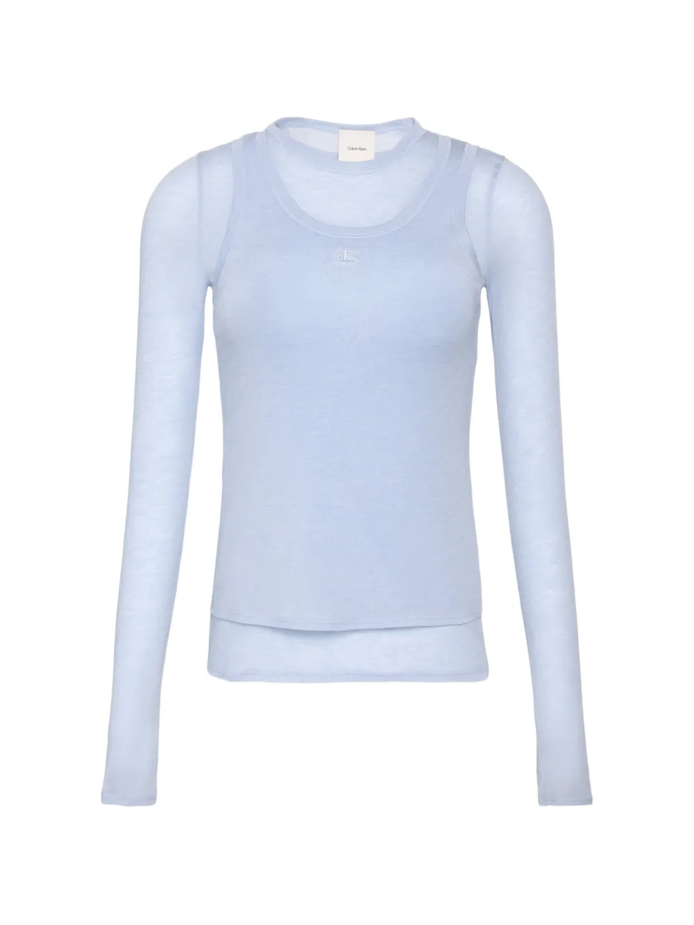 Calvin Klein long-sleeve double-layer T-shirt - Blu
