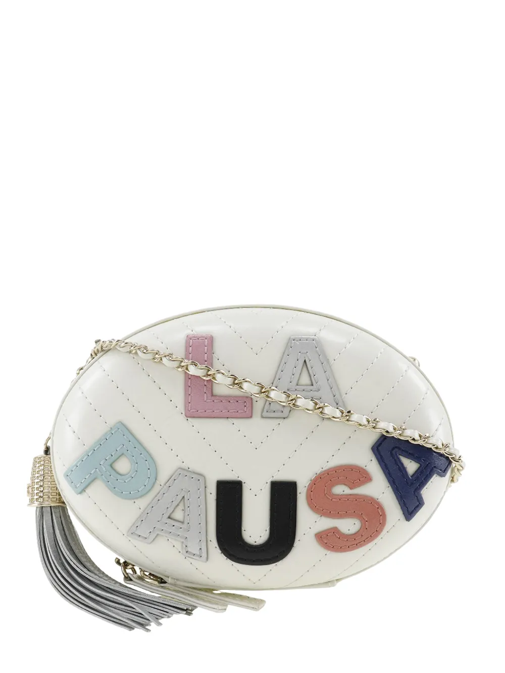 CHANEL Pre-Owned 2019 Chevron Lambskin La Pausa Evening Bag crossbody bag – White