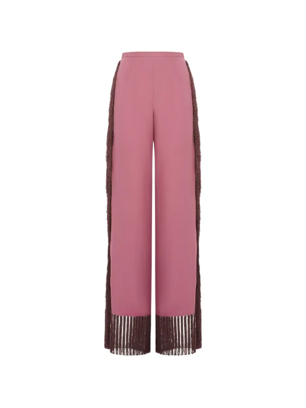 Taller Marmo Alabama Fringed Trousers in Pink
