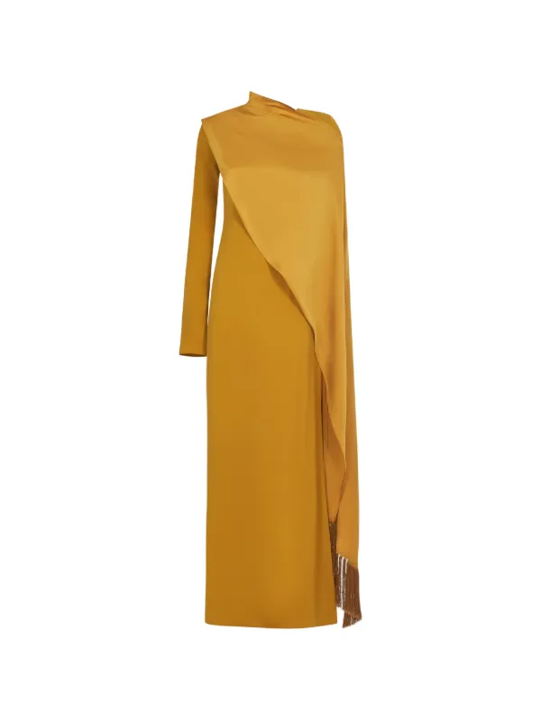 Taller Marmo Mounia Draped Gown in Yellow