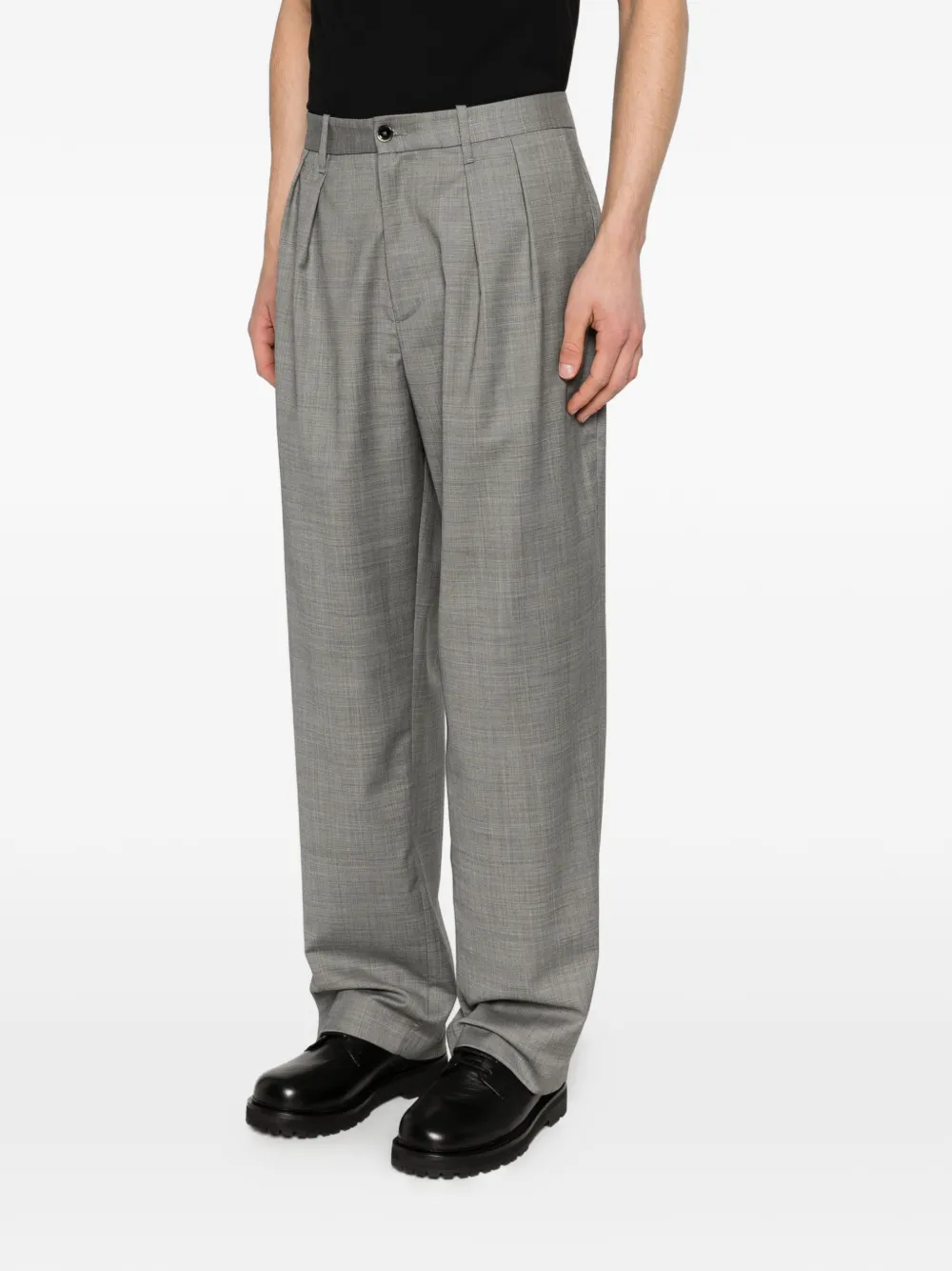  Nine In The Morning Pleated Tailored Trousers - Grey 