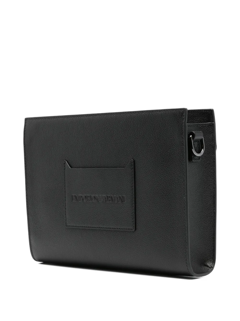 logo-plaque leather messenger bag