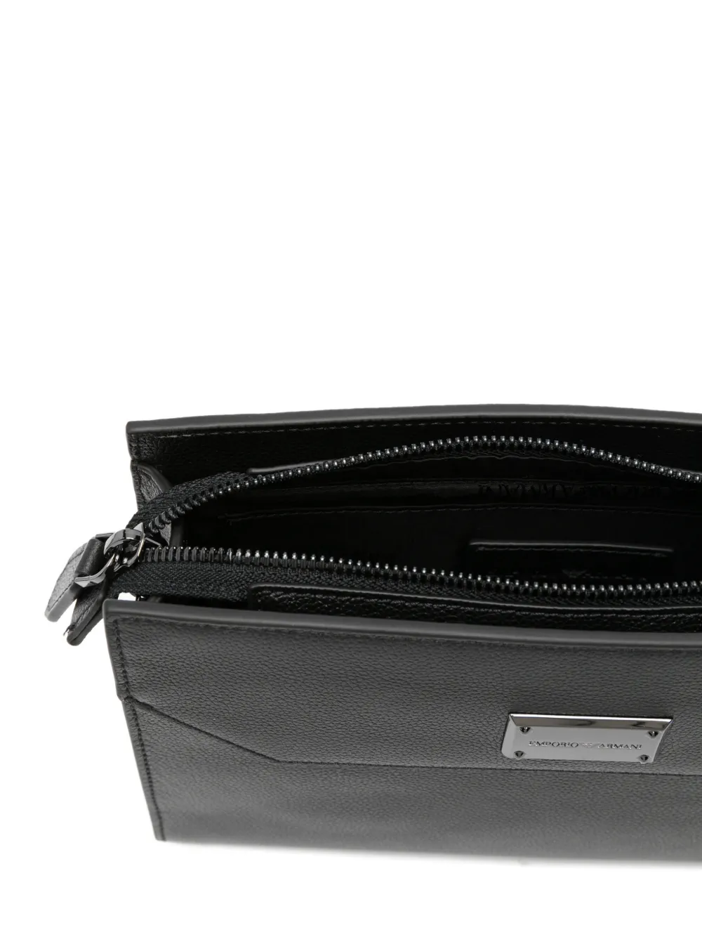 logo-plaque leather messenger bag