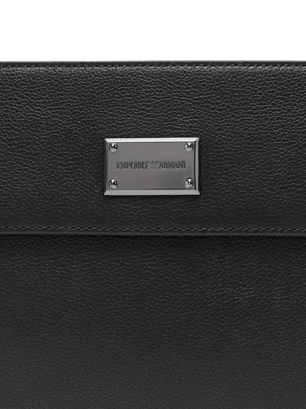 logo-plaque leather messenger bag