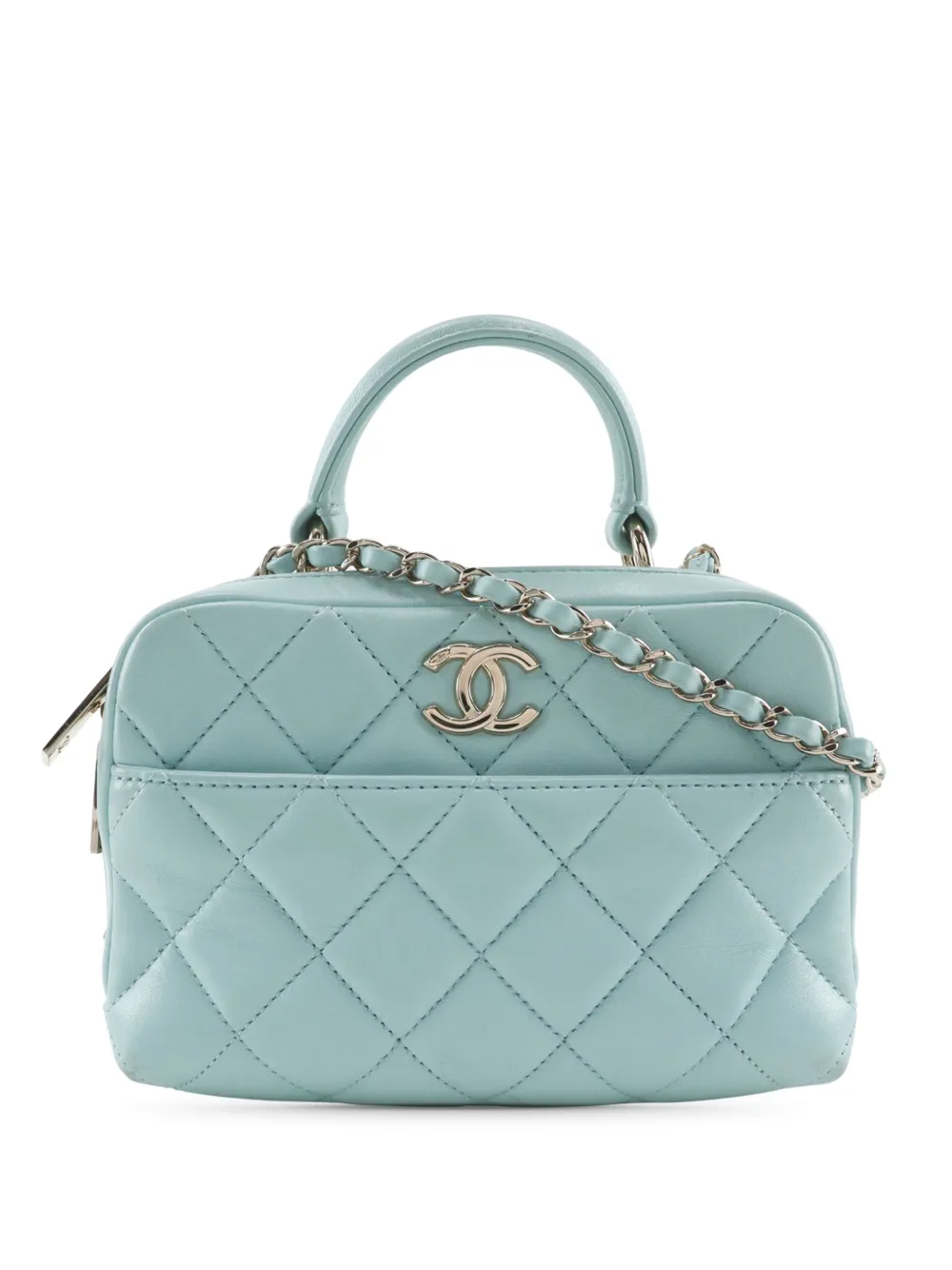 CHANEL Pre-Owned 2019 Small Lambskin Trendy CC Bowling Bag satchel - Blu