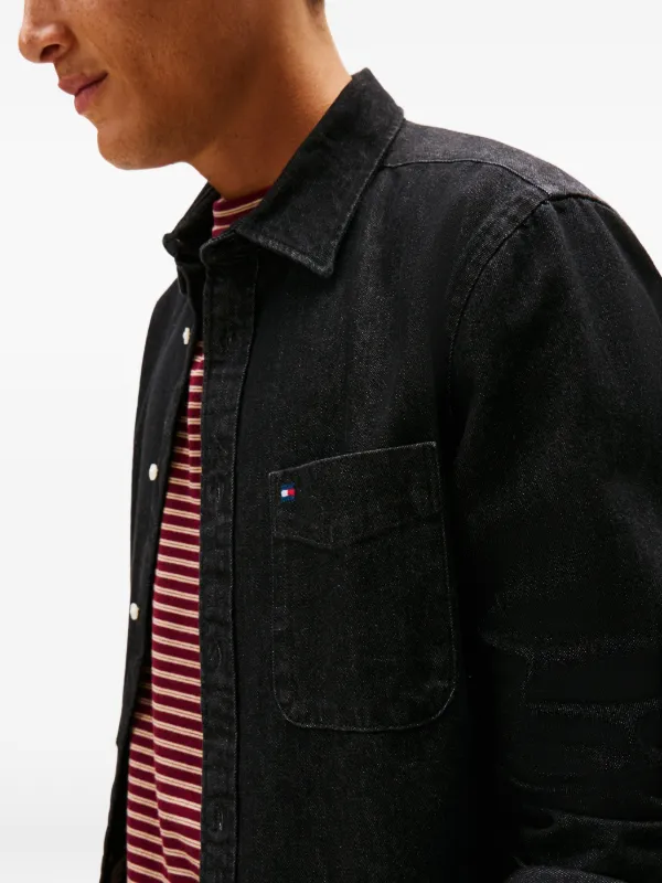 black tommy hilfiger dress shirt Tommy Hilfiger Men's Black Shirts & Tops
