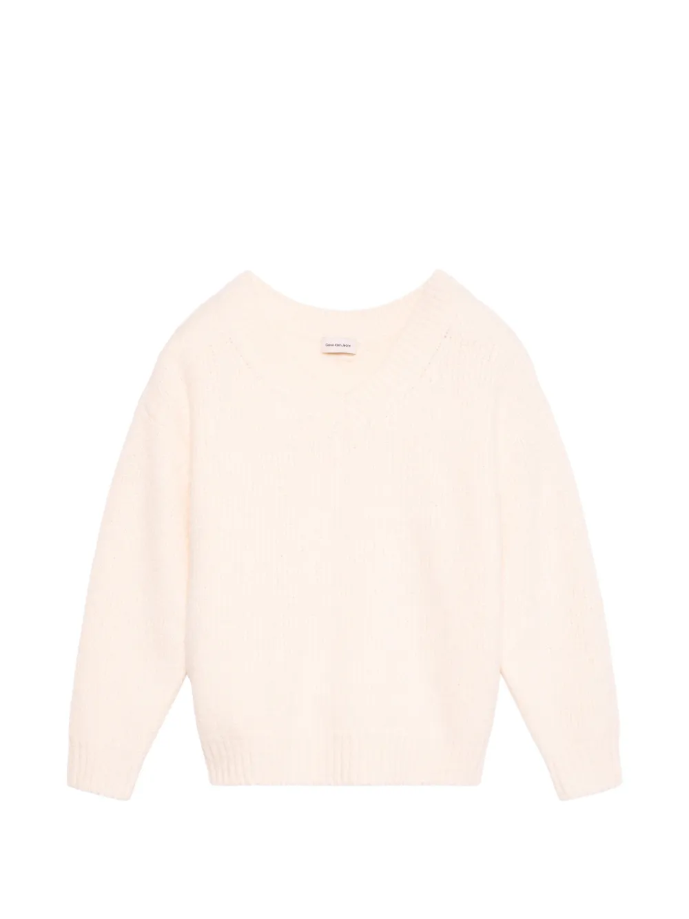 Calvin Klein V-neck long-sleeve jumper - Nude
