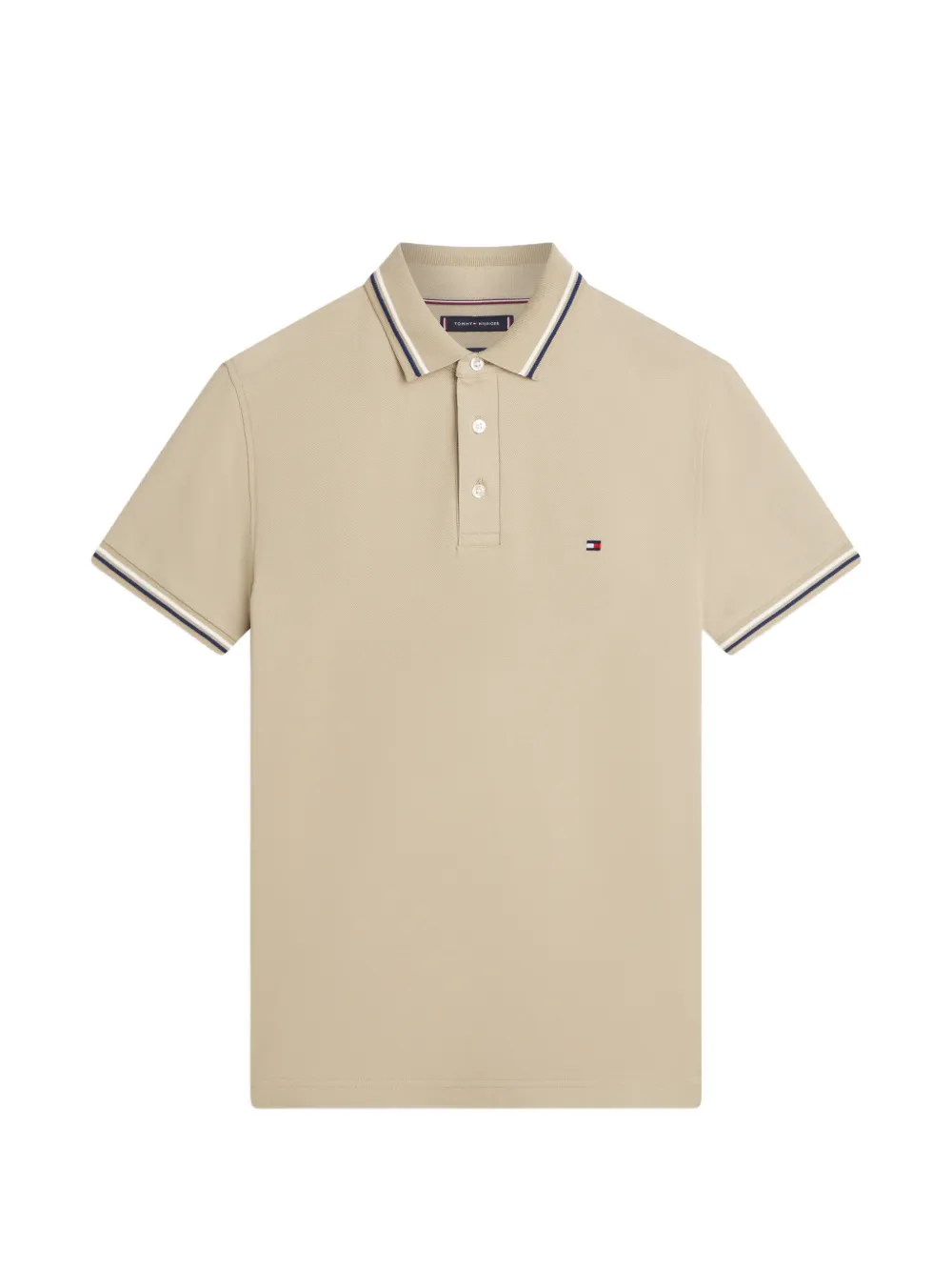 Tommy Hilfiger striped-trim polo shirt - Toni neutri