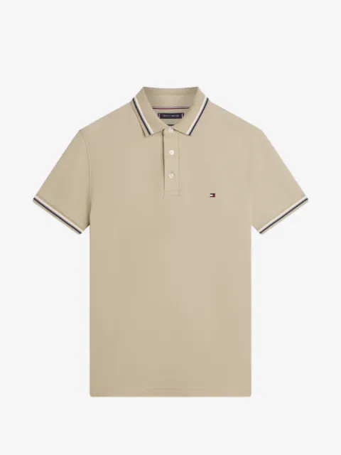 Tommy Hilfiger striped-trim polo shirt