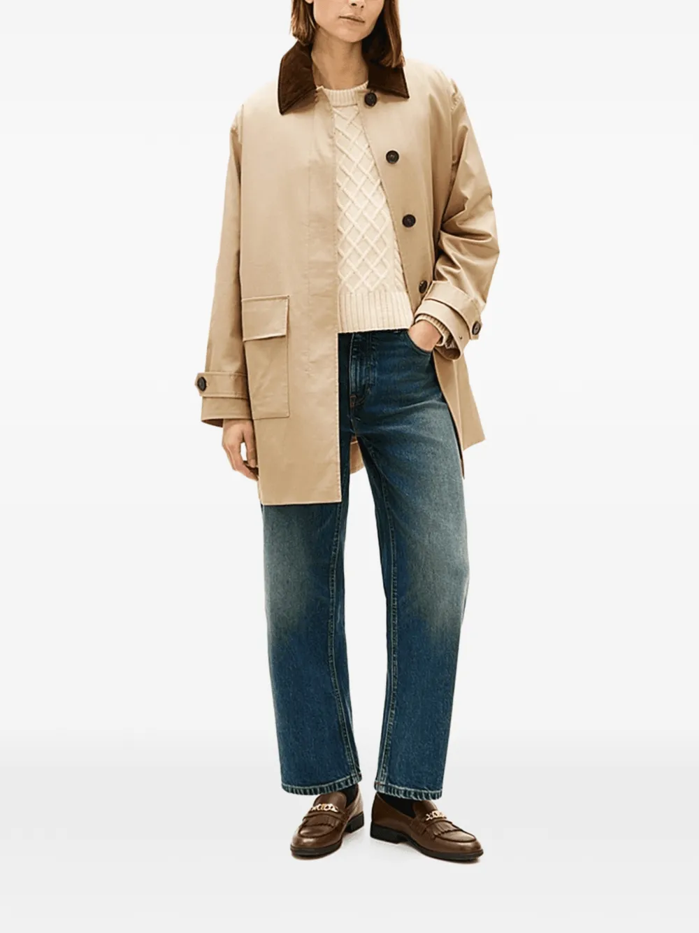  Tommy Hilfiger Button Pocket Coat - Neutrals 