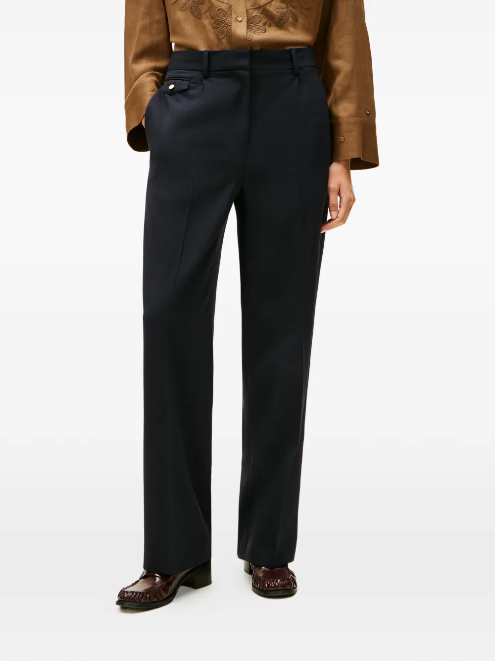 Tommy Hilfiger Broek verfraaid met knoop Blauw