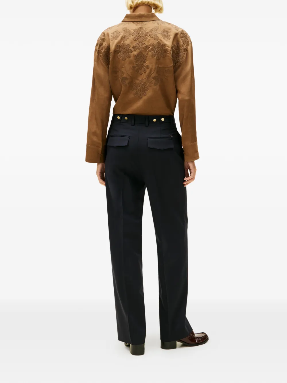 Tommy Hilfiger Broek verfraaid met knoop Blauw