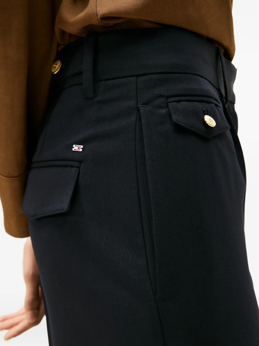 Tommy Hilfiger Broek verfraaid met knoop Blauw