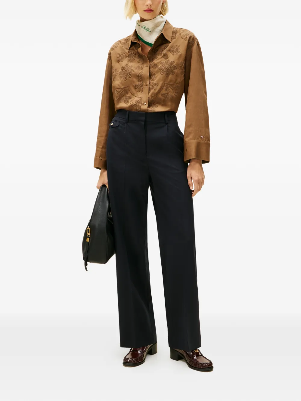 Tommy Hilfiger Broek verfraaid met knoop Blauw