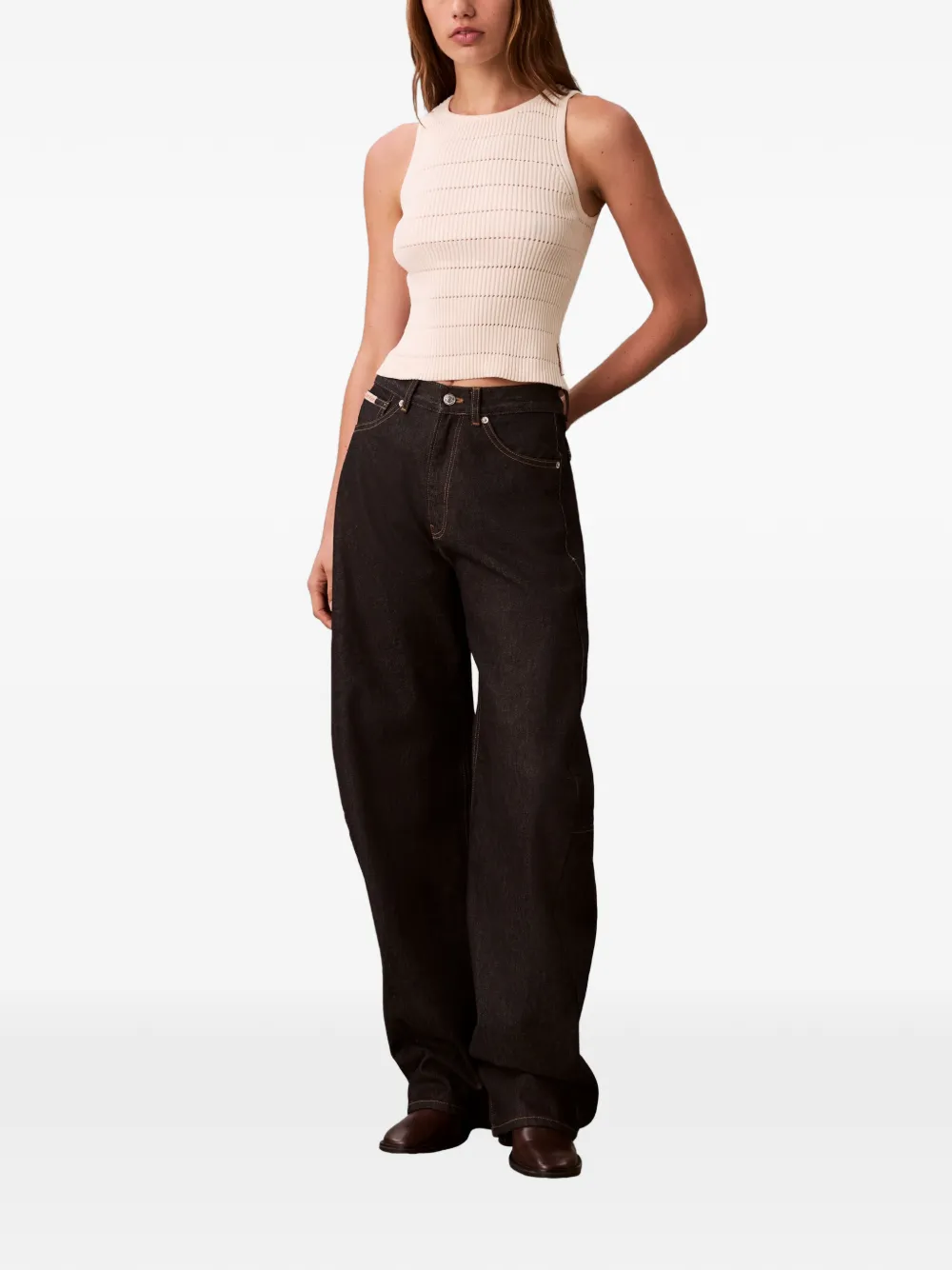  Calvin Klein Knit Sleeveless Vest - Neutrals 