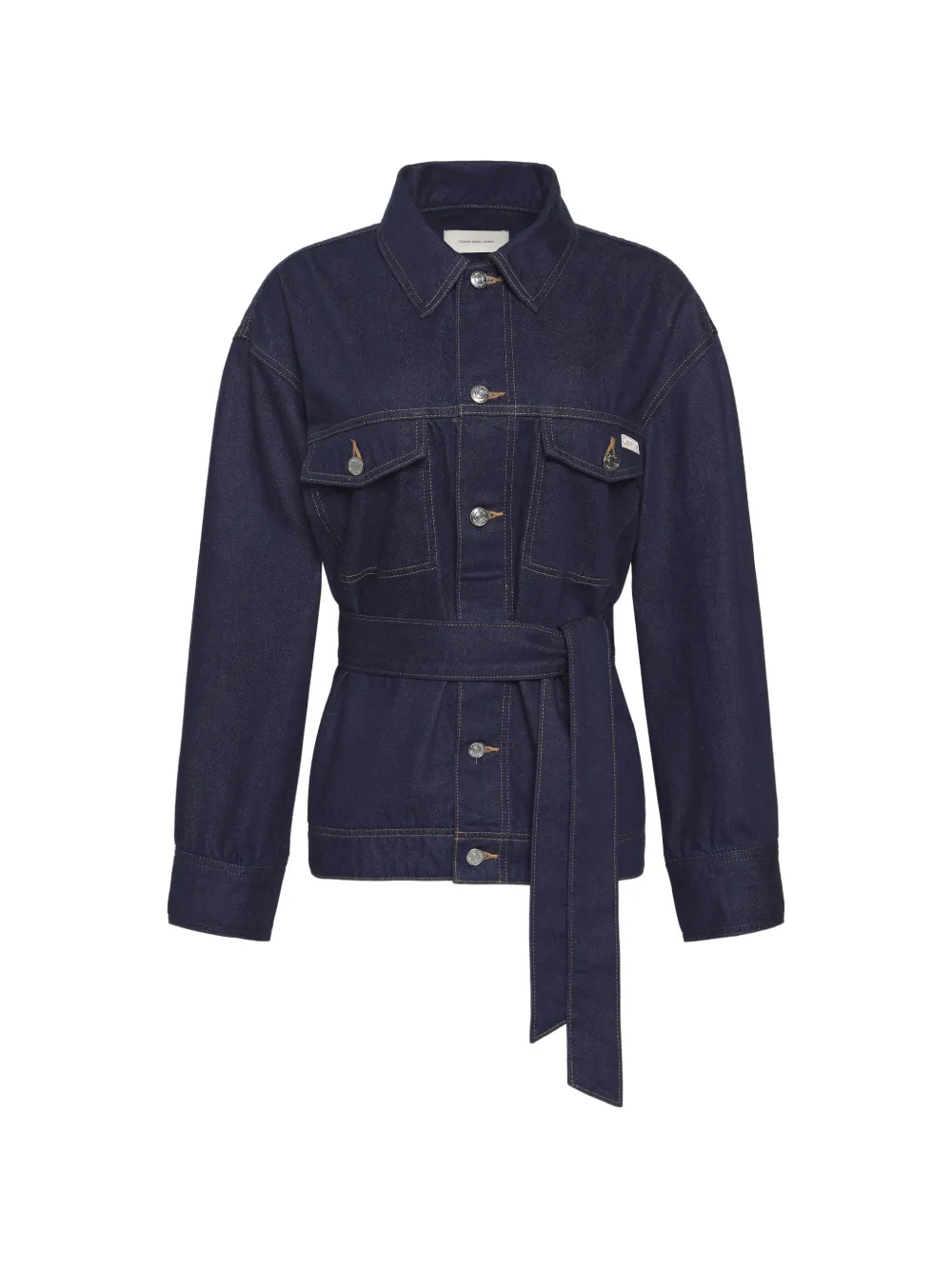 Calvin Klein belted button-fastening jacket - Blu