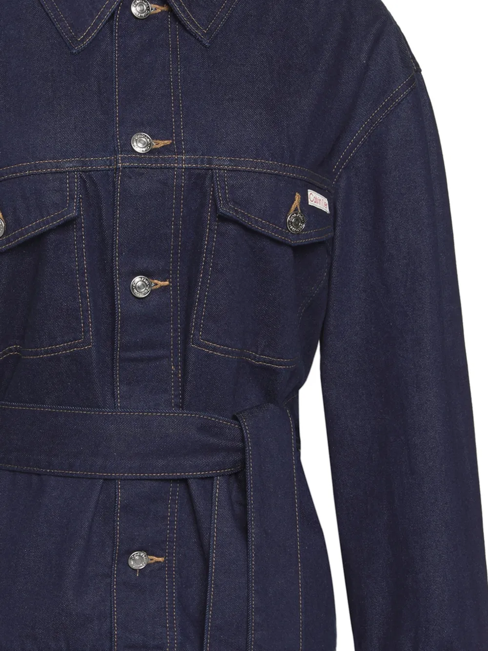  Calvin Klein Belted Button-fastening Jacket - Blue 