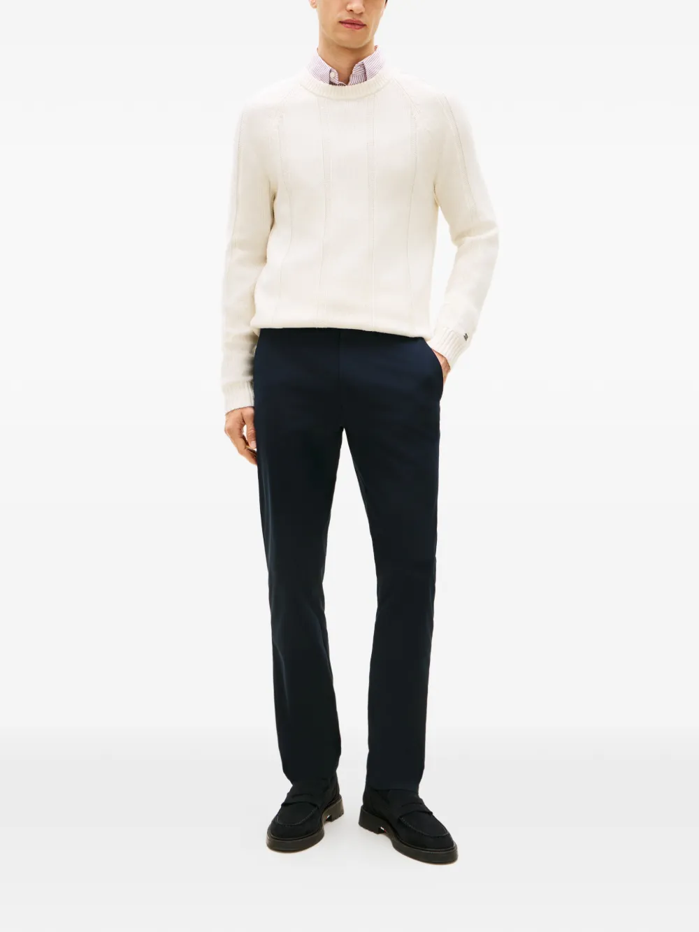 Tommy Hilfiger Broek met toelopende pijpen Blauw