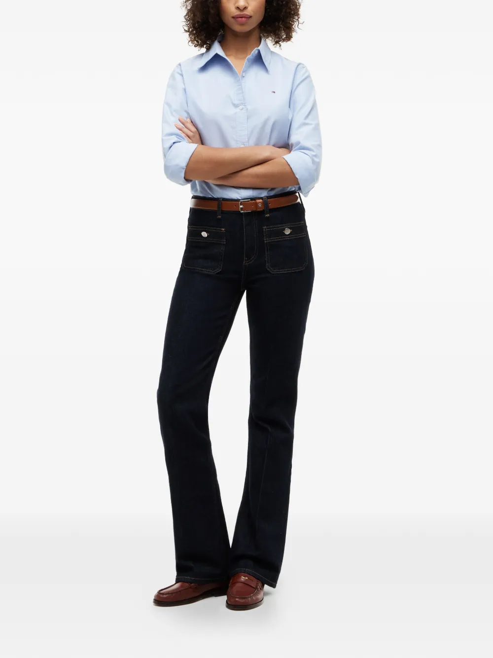  Tommy Hilfiger Patch-pocket Flared Jeans - Blue 