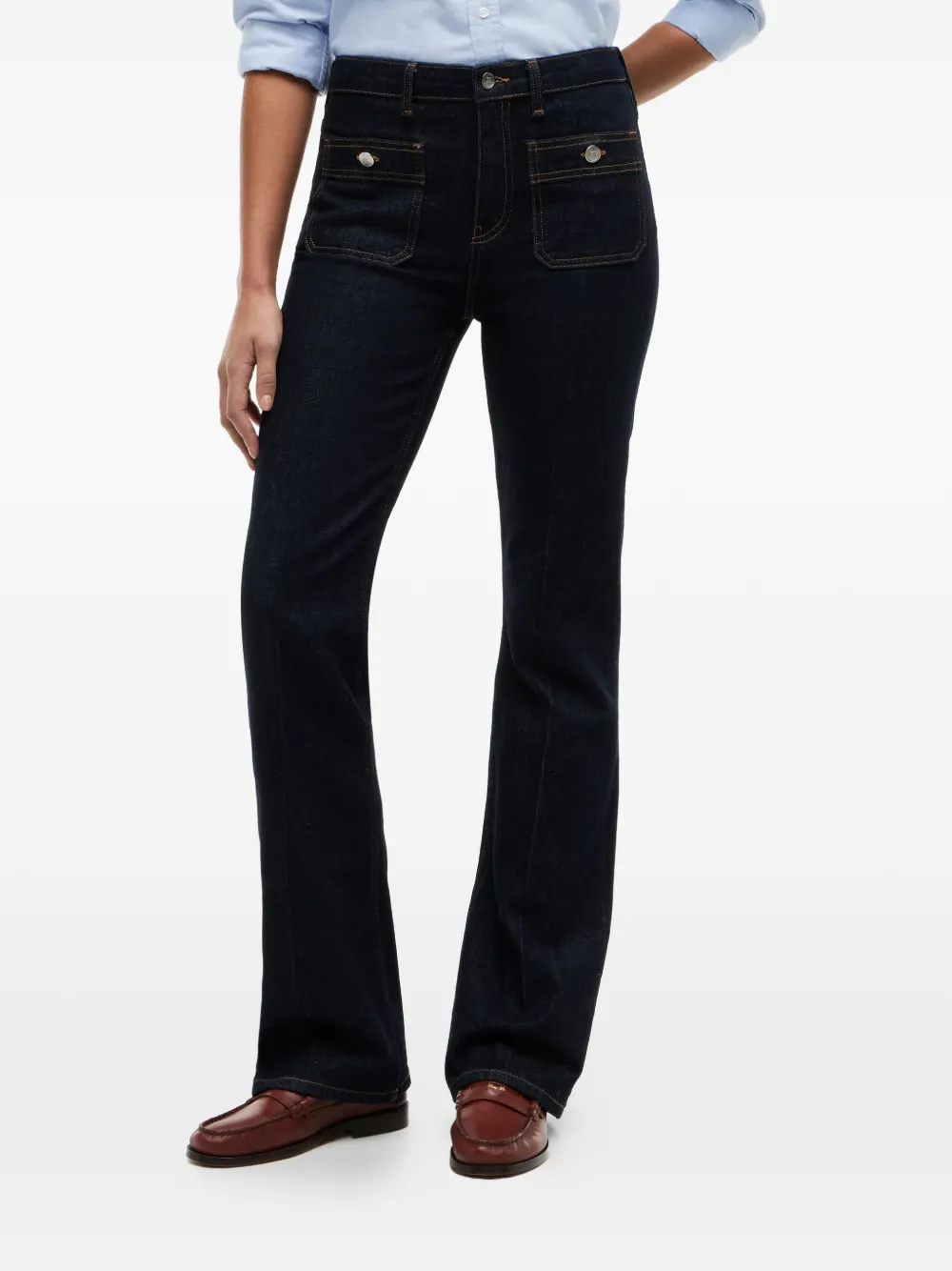  Tommy Hilfiger Patch-pocket Flared Jeans - Blue 