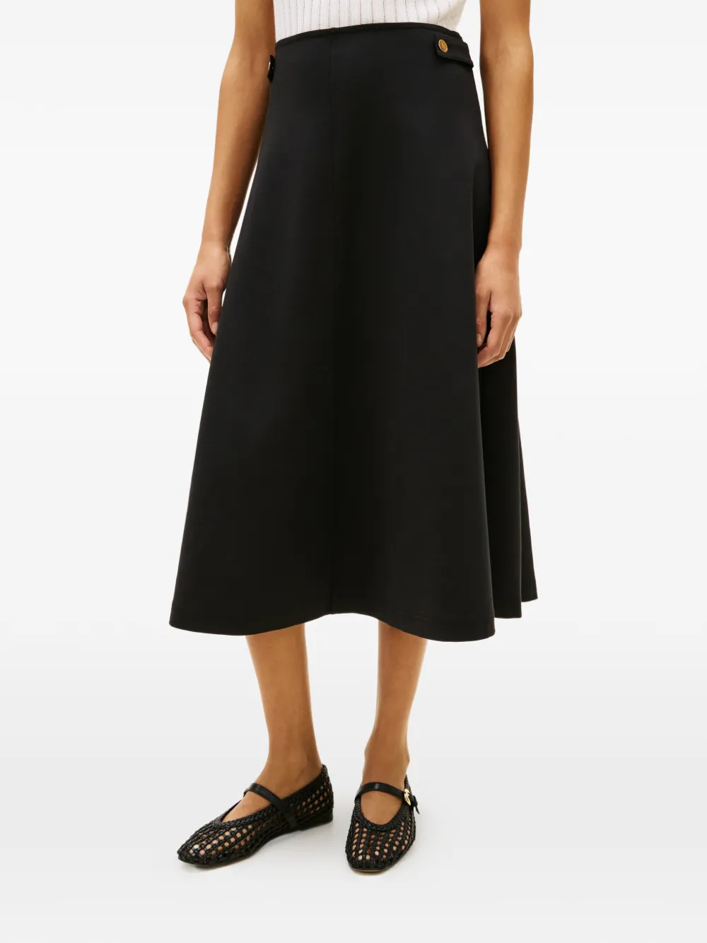  Tommy Hilfiger Button-detail Midi Skirt - Black 