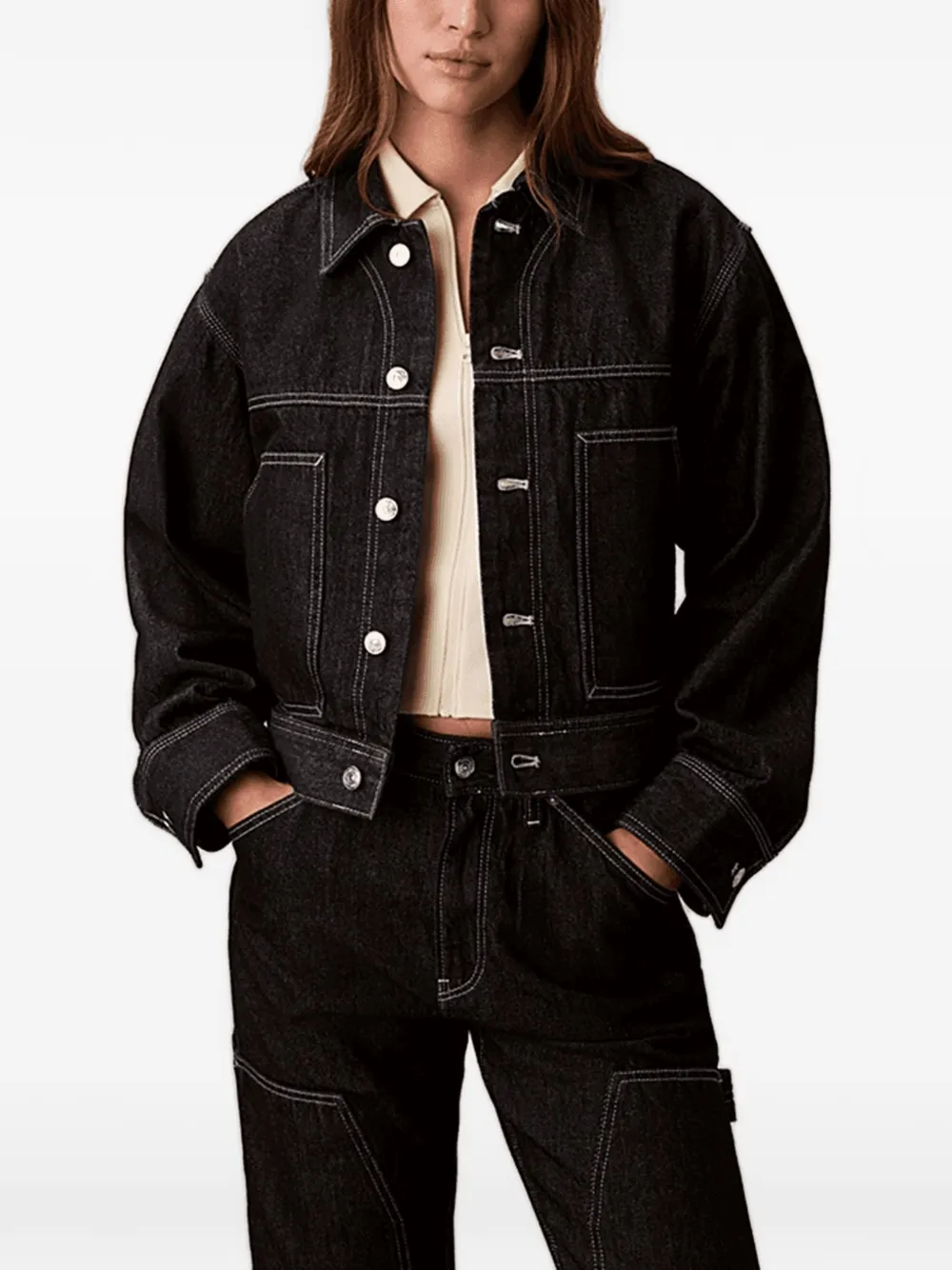 Calvin Klein button-up denim jacket - Blu