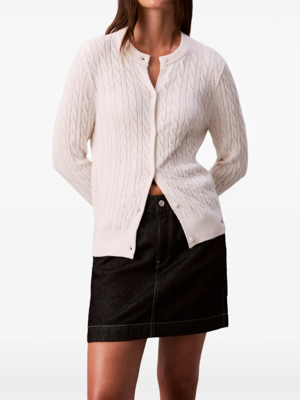 Calvin Klein Kabelgebreid vest Beige