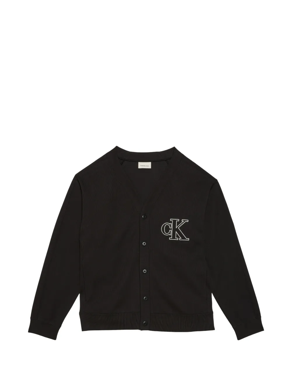 Calvin Klein logo-appliqué cardigan - Marrone