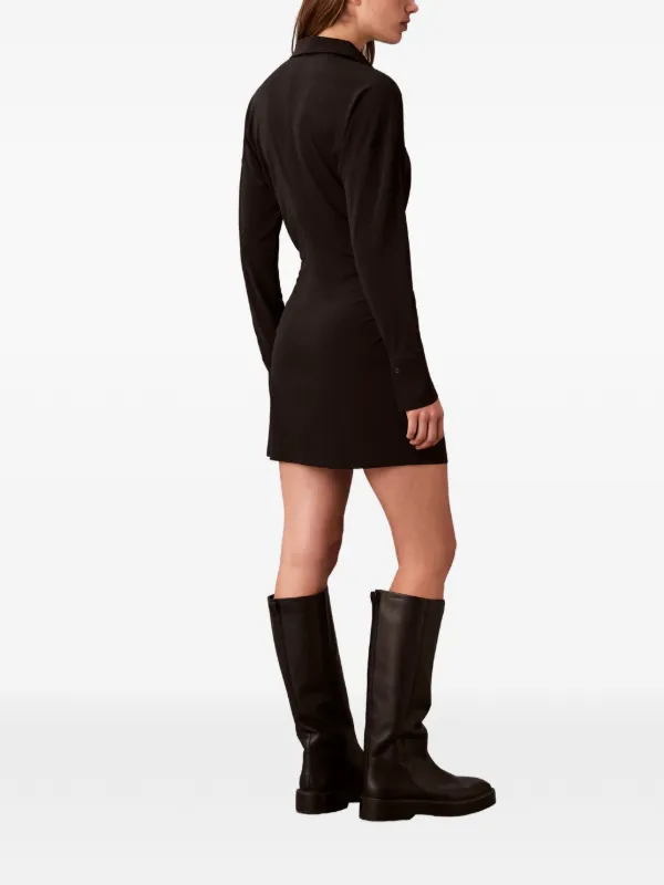 calvin klein black mini dress Velour Embossed Logo Graphic Mini Dress Calvin Klein