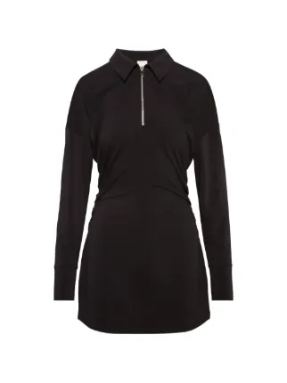 Calvin Klein Zipped classic-collar Mini Dress | Black | FARFETCH