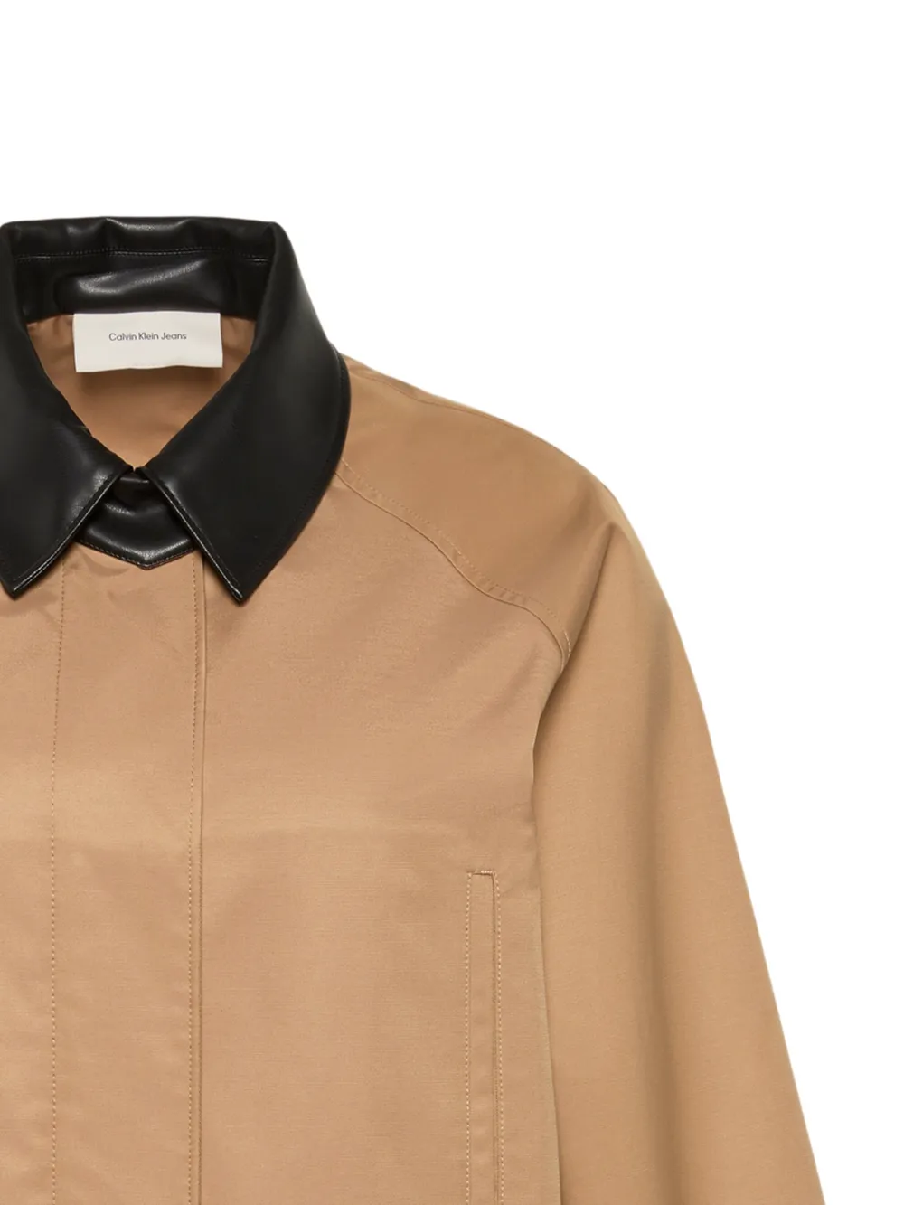  Calvin Klein Contrast-collar Zip-fastening Jacket - Neutrals 