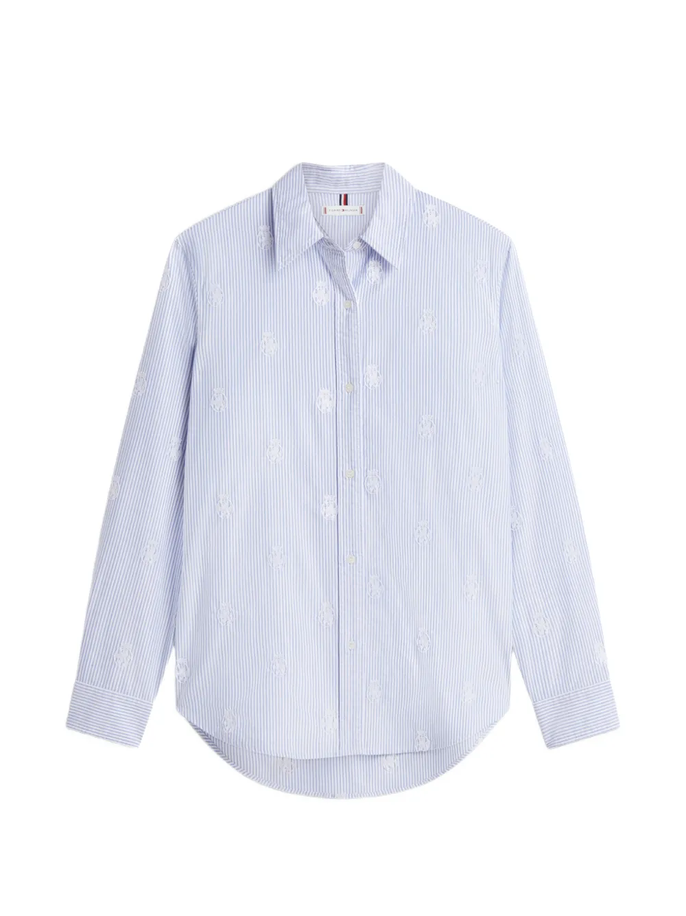 Tommy Hilfiger striped-pattern embroidered-details shirt - Bianco