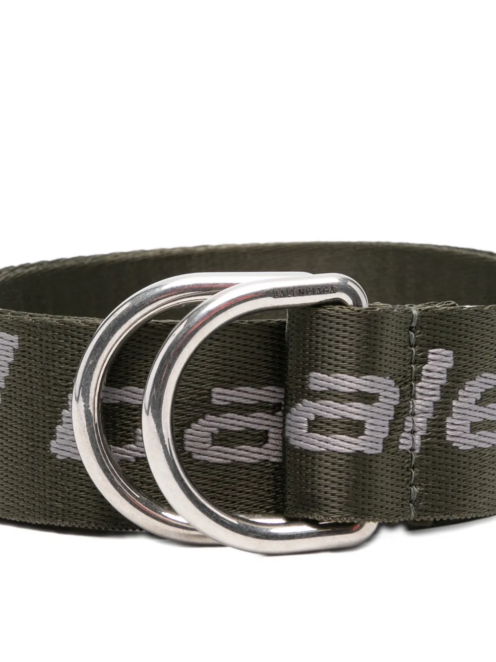 Balenciaga Riem met D-ring en logo Groen