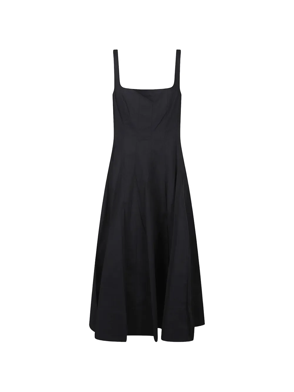 STAUD square-neck sleeveless midi dress - Nero