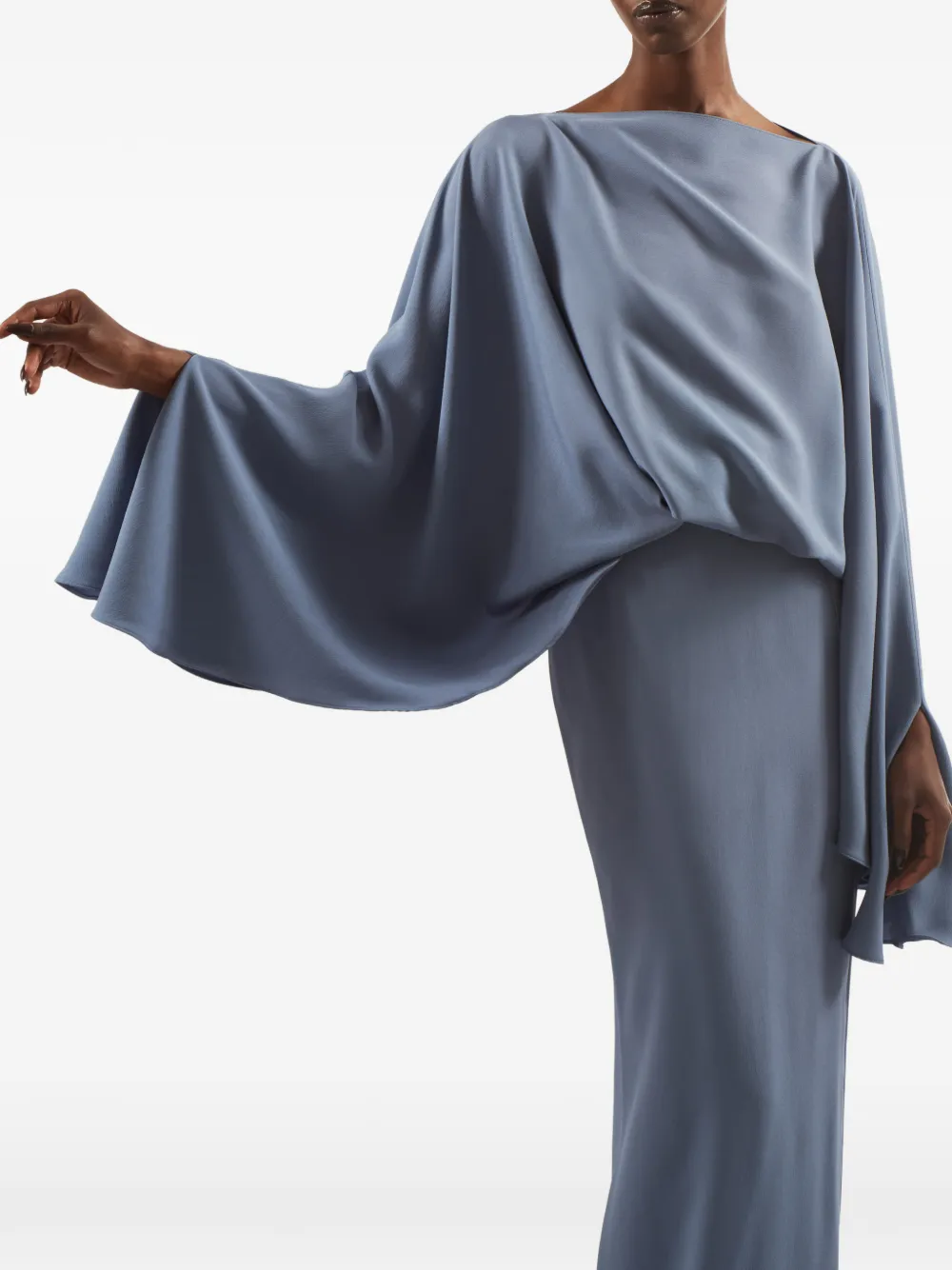 Taller Marmo Eolia maxi-jurk met gedrapeerd detail Blauw