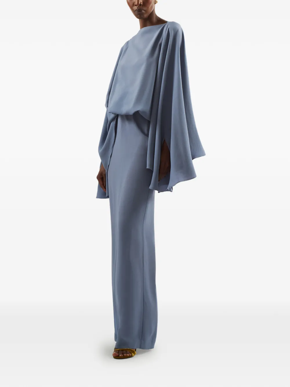 Taller Marmo Eolia maxi-jurk met gedrapeerd detail Blauw