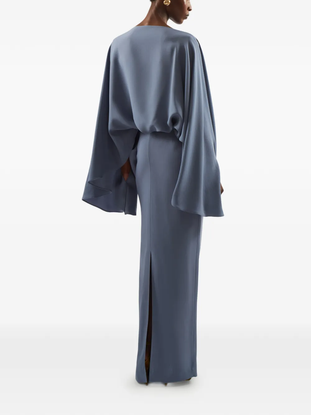 Taller Marmo Eolia maxi-jurk met gedrapeerd detail Blauw