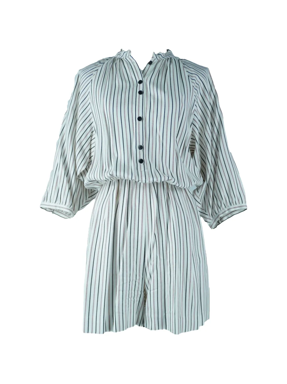 Maje striped V-neck romper - Bianco
