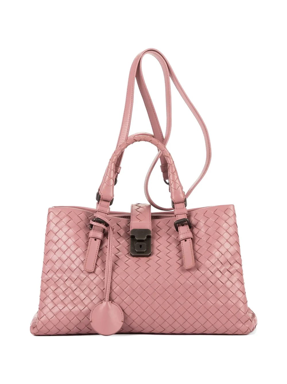 Bottega Veneta Pre-Owned Roma Intrecciato-leather tote bag - Rosa