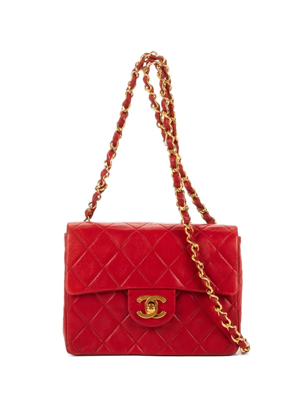 CHANEL Pre-Owned Square Flap quilted crossbody bag - Rosso