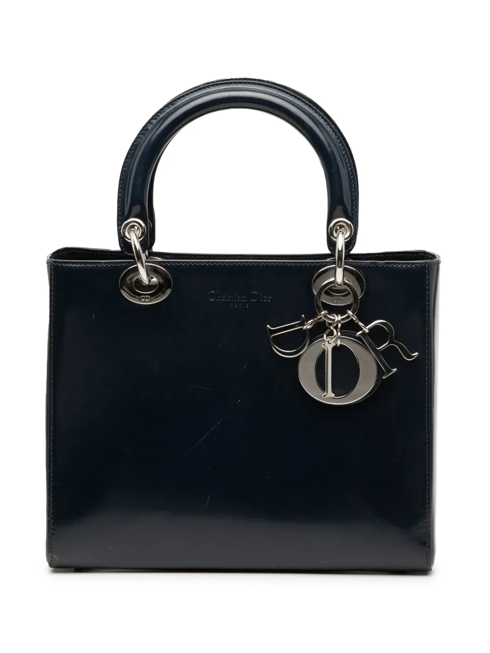 Christian Dior Pre-Owned 1997 Medium Glazed Calfskin Lady Dior satchel - Blau