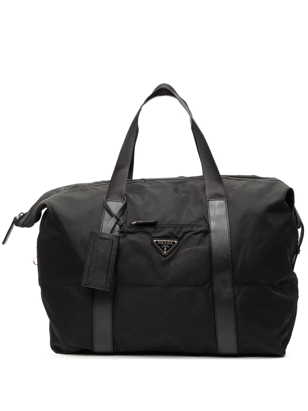 Prada Pre-Owned 2013-2026 Saffiano Trimmed Tessuto travel bag - Nero