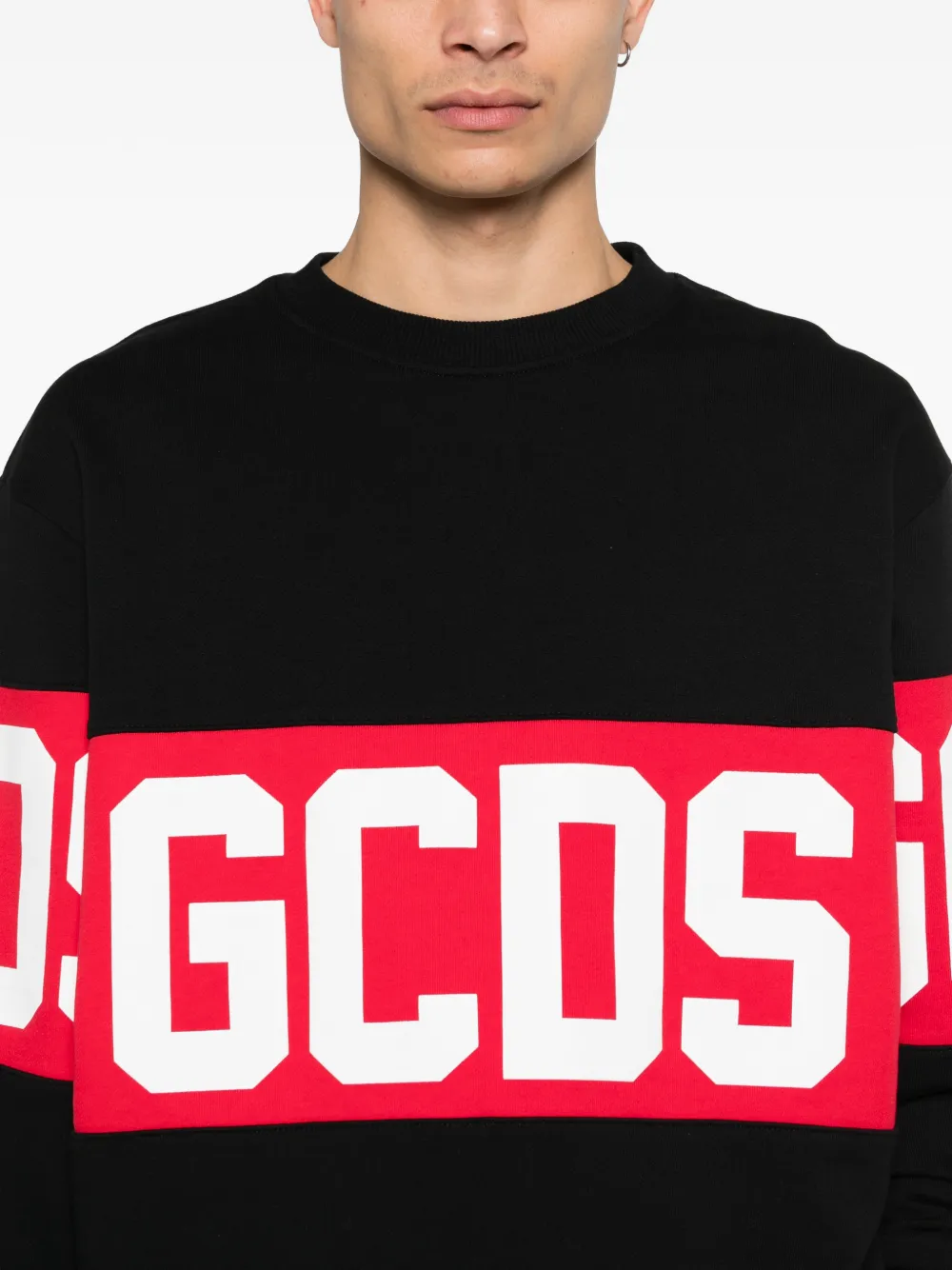GCDS Trui met ronde hals en logo Zwart