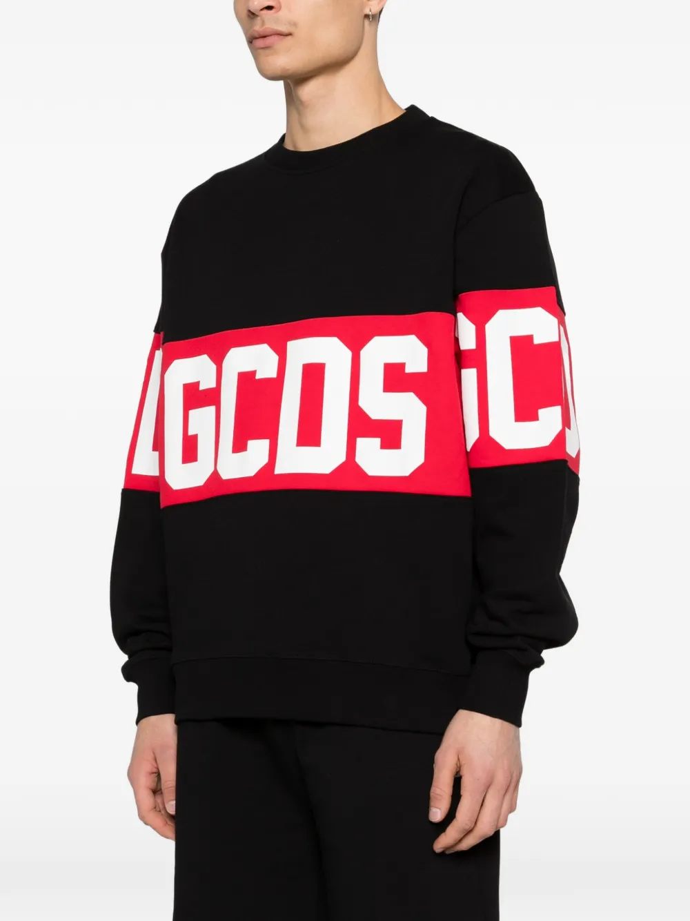 GCDS Trui met ronde hals en logo Zwart