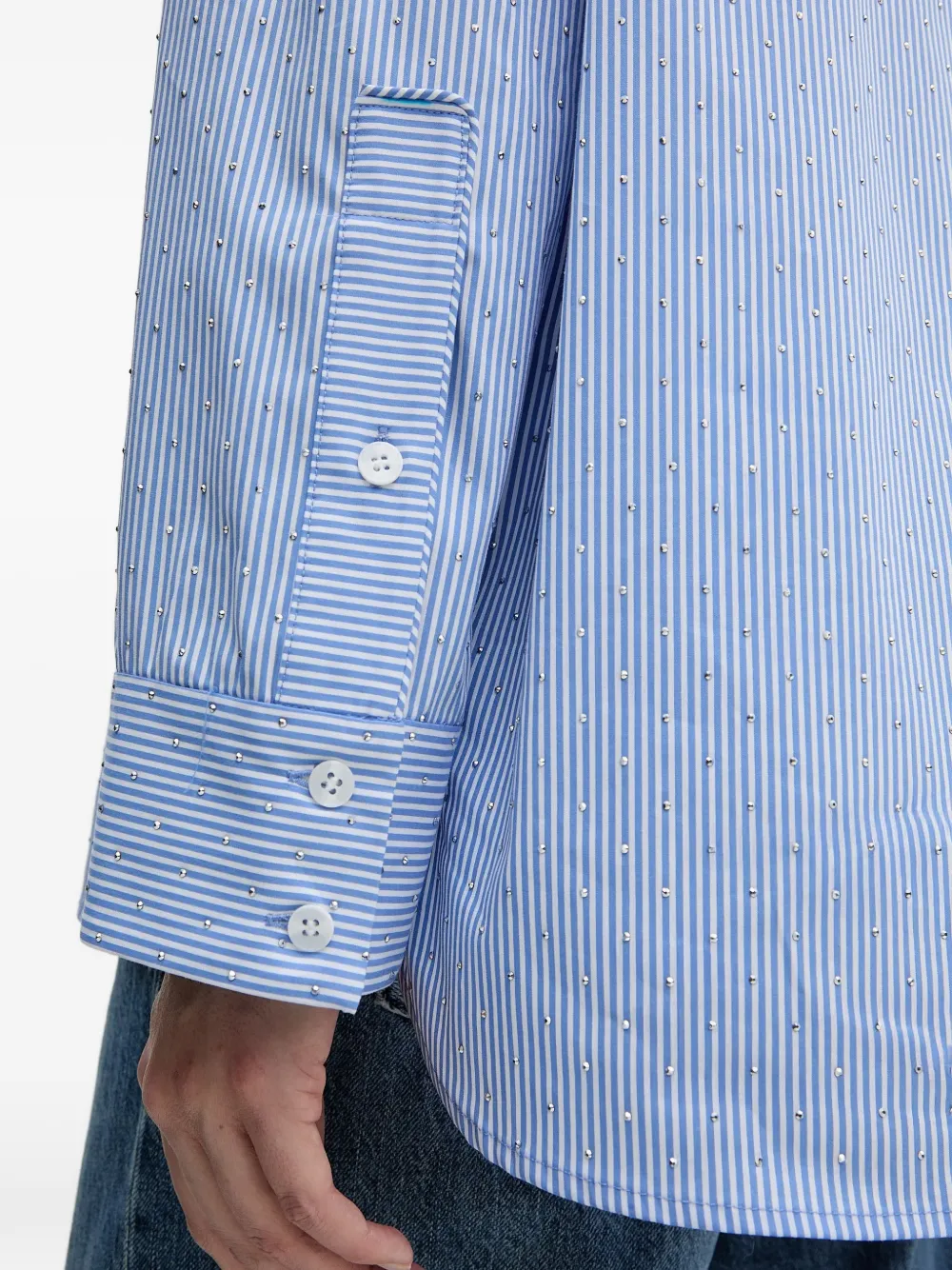 MUNTHE Gestreept blouse Blauw