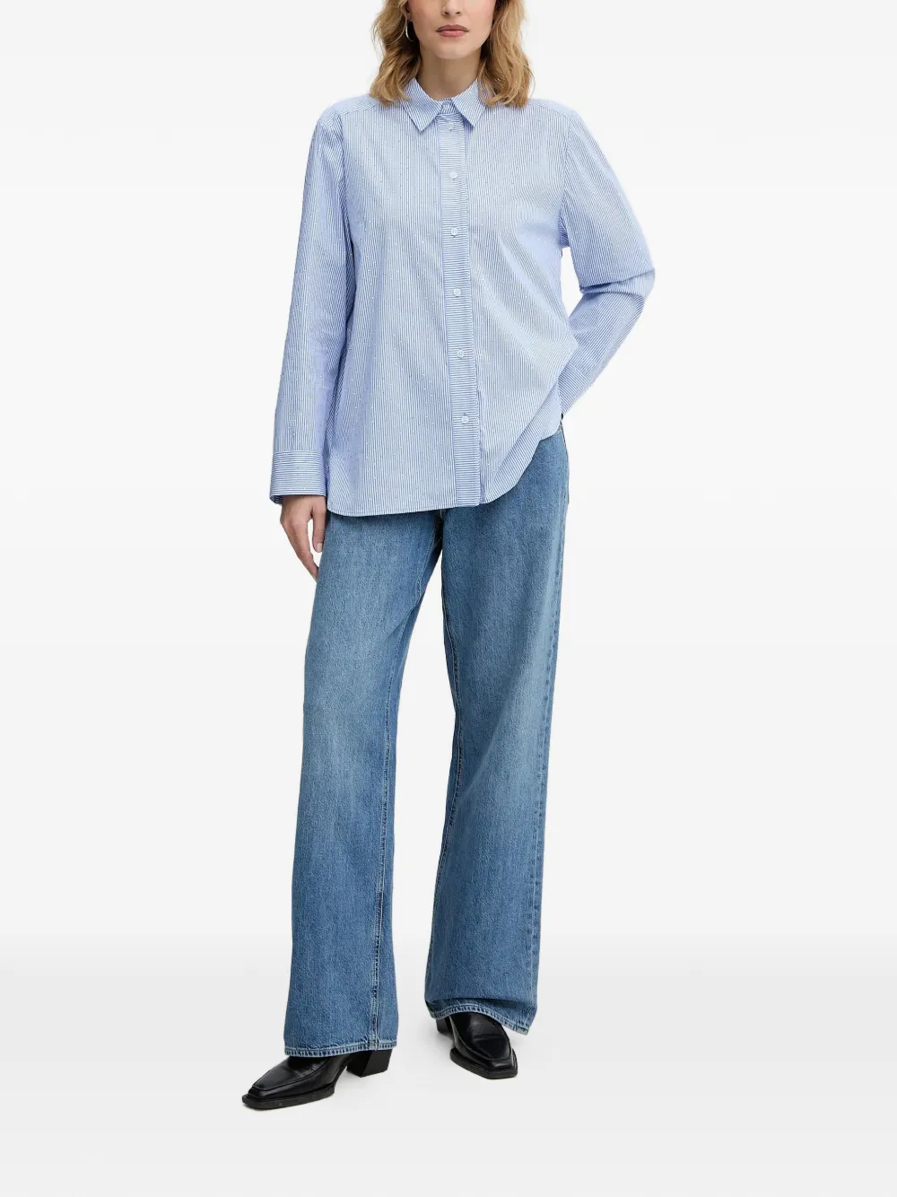  Munthe Striped-pattern Shirt - Blue 
