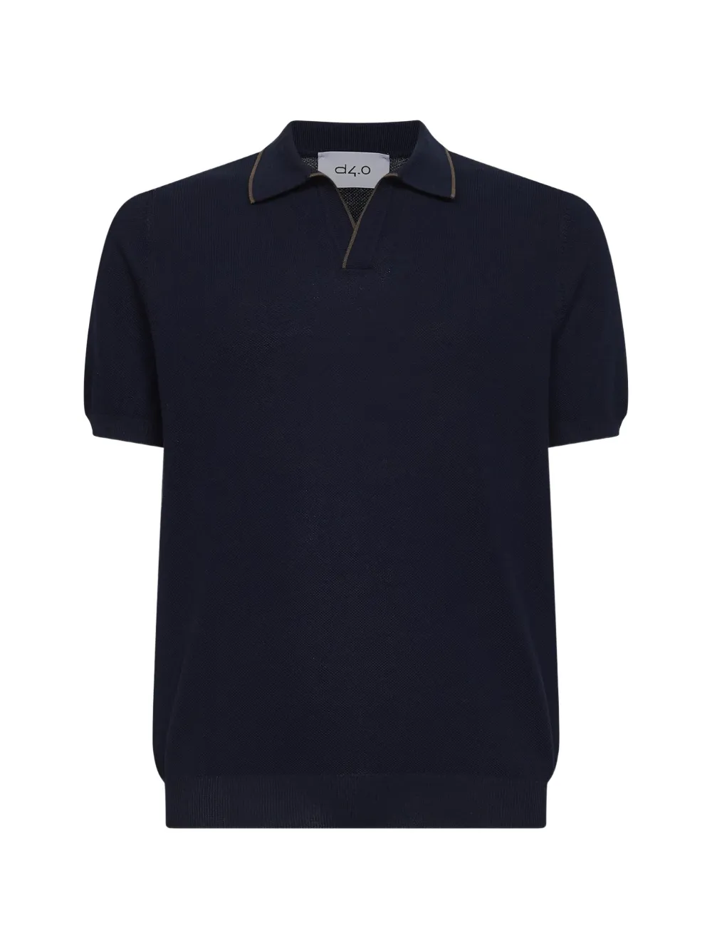 D4.0 ribbed polo shirt - Blau